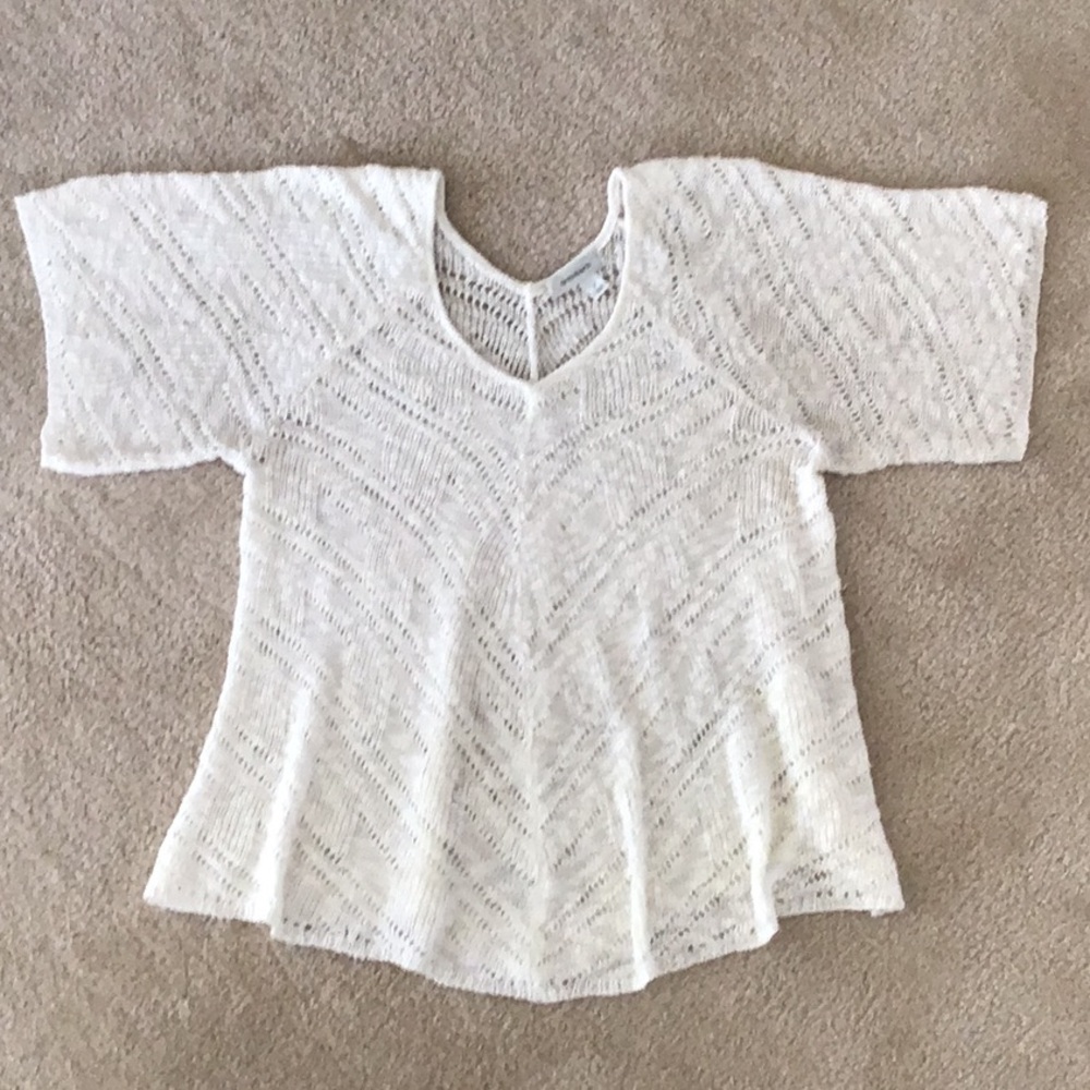 Women’s Dress Barn Short Sleeve Open Knit Sweater, Size Medium